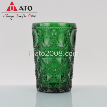 Succo di succo di succo di vetro verde in rilievo in vetro in vetro in rilievo